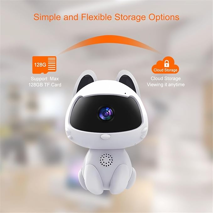 Wireless Security Camera,Robot Shape WiFi Camera 1080P HD, WiFi Home Indoor Camera for Pet/Nanny, Motion Detection, 2 Way Audio Night Vision