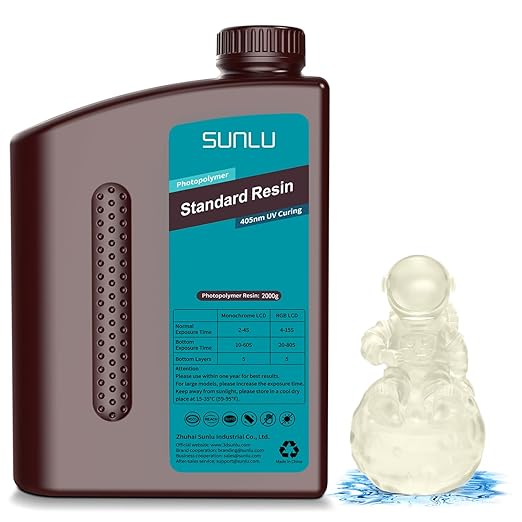 SUNLU 3D Printer Resin 2kg, Fast Curing Standard 3D Resin