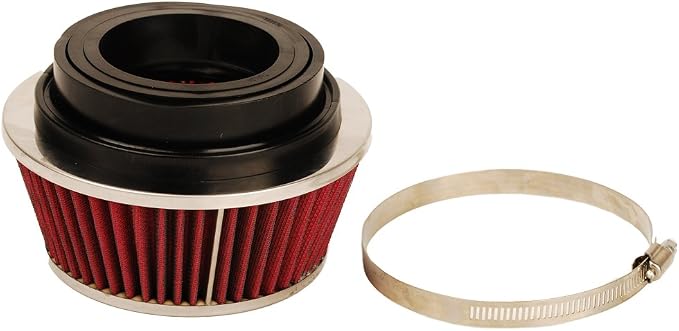 HIFROM 8161 Universal Clamp-On Air Filter Black Small Round Reverse Tapered fit