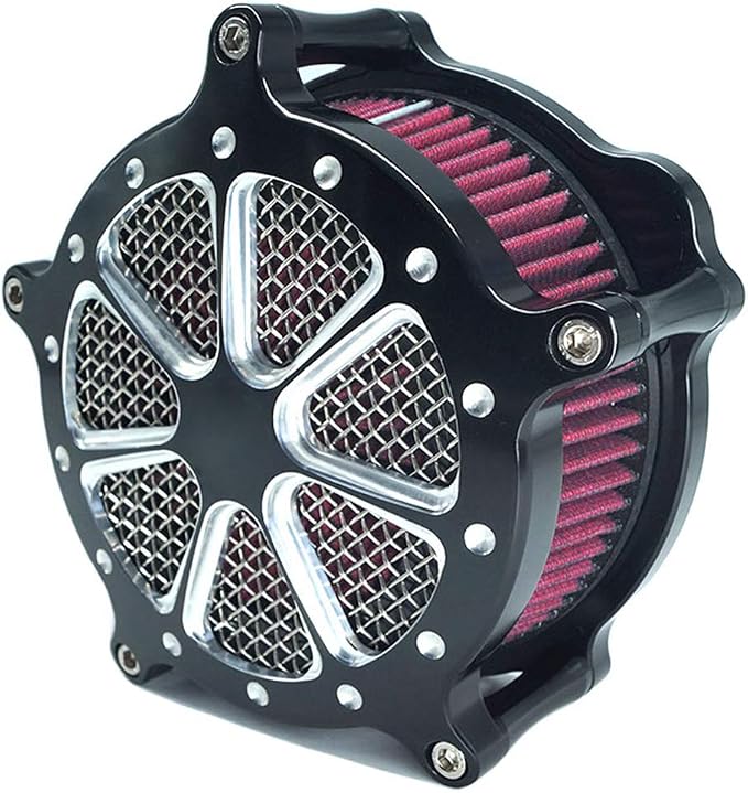 Air Filter Intake Cnc Cut Air Cleaner Venturi Motorcycle Chrome Kit