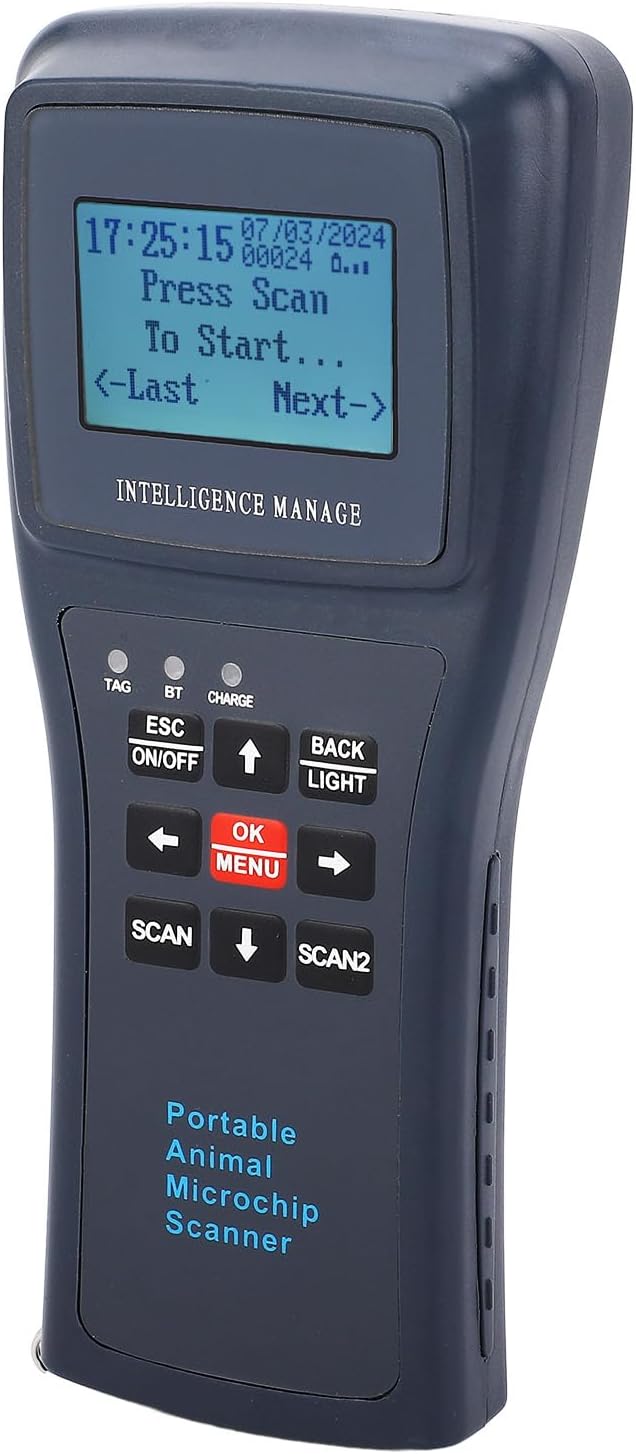 Sonew Pet Microchip Scanner Handheld ID Reader with Capability, Automatic Data Storage & USB Connectivity (with Bluetooth)