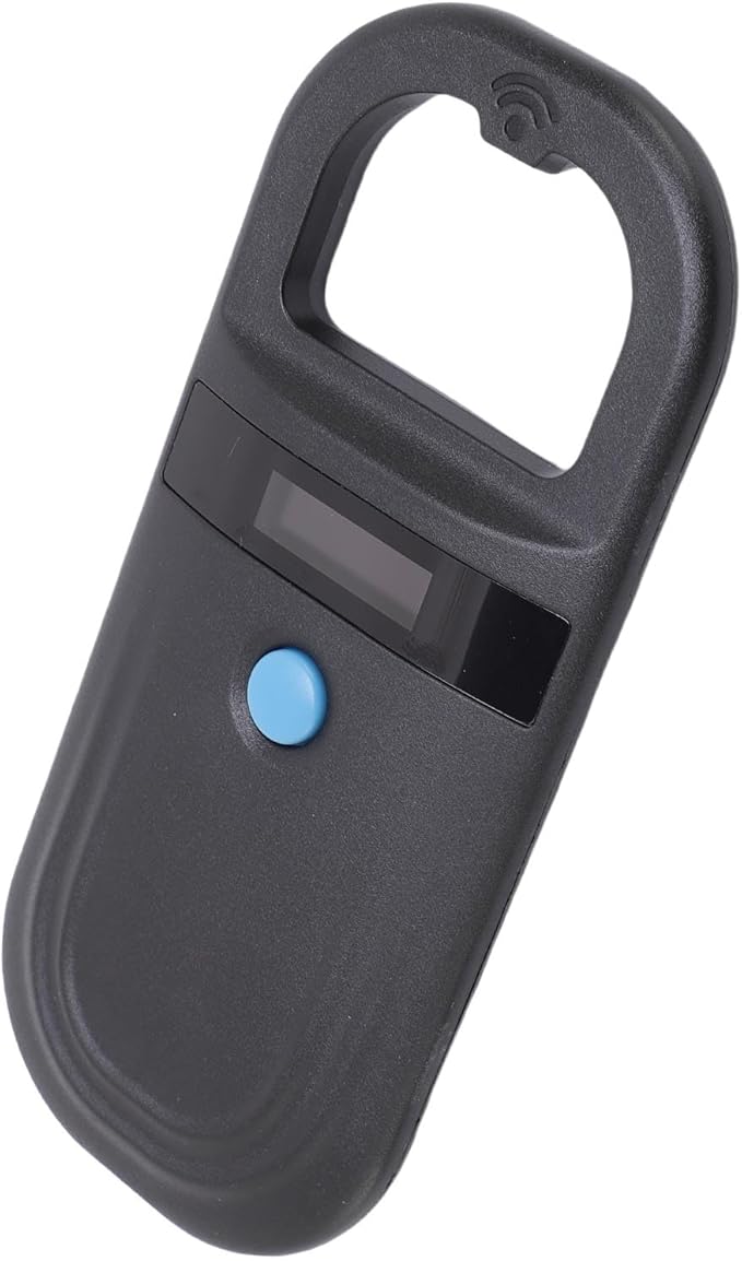Pet Microchip Scanner, USB Interface Dual Frequency Animal Chip Scanner, Microchip Reader with Rechargeable Battery and Compact Design for Dogs, Cats, Pigs (Black)