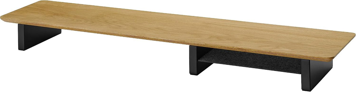 XL Oak Wood Monitor Stand for Desk (44 Inch) Large Monitor Stands for 2 Monitors, Desk Shelf for Top of Desk