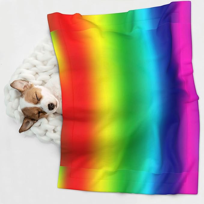 Dog and Cat Blanket in One, Colorful, Double Sided Plush Throw with Raised Dot Pattern on One Side and Flat Velvet on Other for Variety