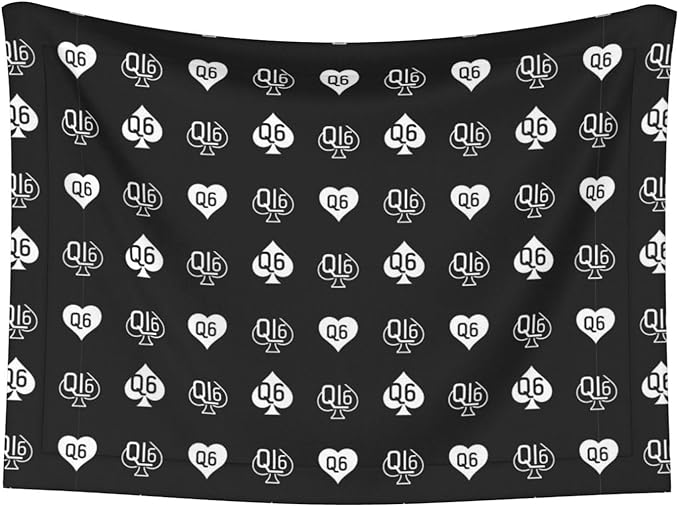 Double Sided Plush Pet Blanket with Cozy Dot Texture and Smooth Reverse, Golden Queen of Spades Printed Black, Reversible Throw for Dogs Cats on Couches Beds Crates