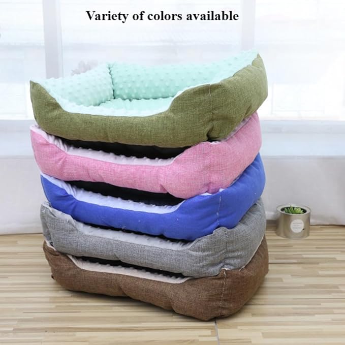 Large Dog Bed with Non-Slip Bottom, Waterproof Orthopedic Cushion, Machine Washable Rectangle Pet Mat - Thick Cozy Bed for Big Dogs(15.75''X3.94''X11.81'',Blue)