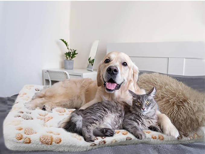 Crate Mat With Pillow, Warm Kennel Liner Blanket Plush Bed for Large Dogs, Mattress for Pet Dreams 35x26 Inches