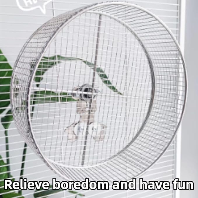 Large Stainless Steel 11.81''L x 3.94''W x 11.81''H Silent Running Wheel for Chinchilla, Toys for Cage, Super Mute Spinner Exercise Running Wheel for Gerbils, Rat, Mice