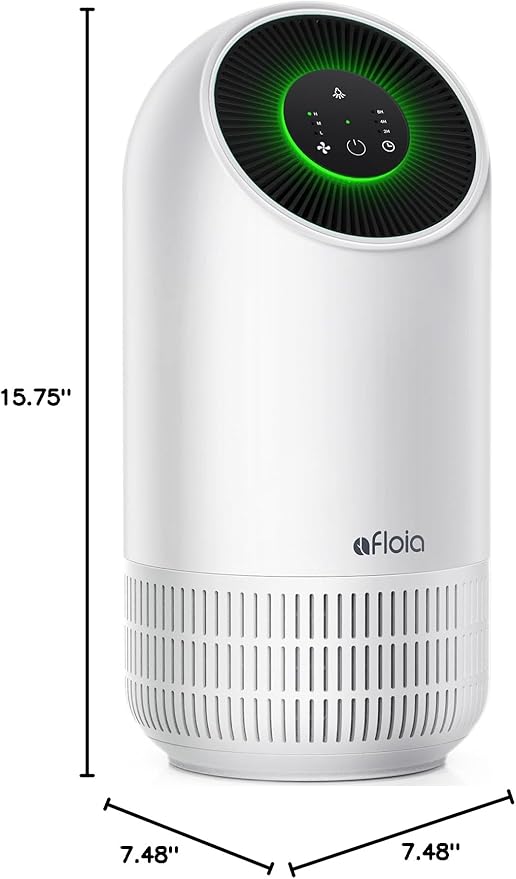 Afloia Air Purifiers for Home Large Room Up to 880 Ft², Efficient Filter Air Cleaner for Allergies, Pets Hair Odor Dust Smoke Mold Pollen, Fillo White