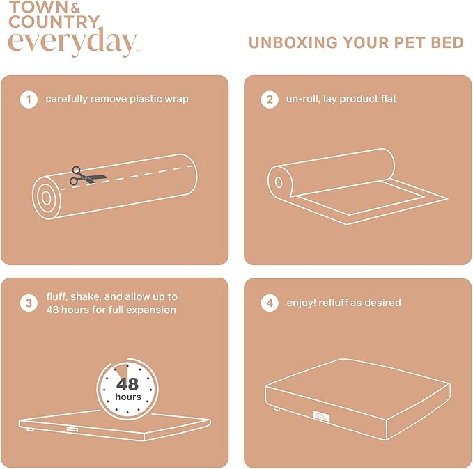 TOWN & COUNTRY EVERYDAY CuddleTown Faux Linen Comfy Cozy Cuddler Pet Bed, Supportive & Calming, Non-Slip Bottom, Machine Washable Cover, Blue, Small 22"x20"x7"