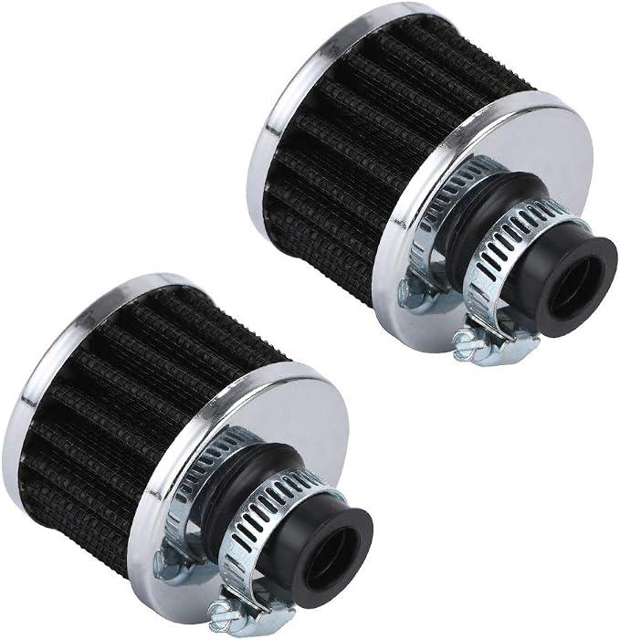 PTNHZ Universal 2 PCS 12mm Auto Cone Mini oil Air Intake Filter Crankcase Vent