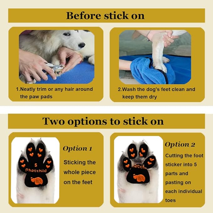 Dog Paw Pads Anti-Slip Grips,Dog Paw Protectors for Senior Dogs on Hot Pavement,Provides Traction to Keep Them from Slipping on Smooth Floors 20 sets-80 Pads Multicolor S