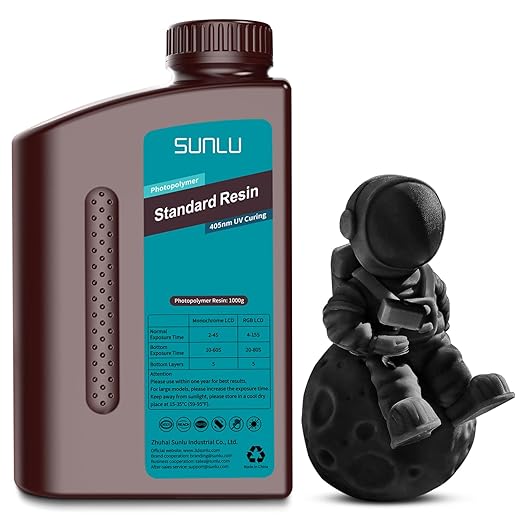 SUNLU 3D Printer Resin 1kg, Fast Curing Standard 3D Resin