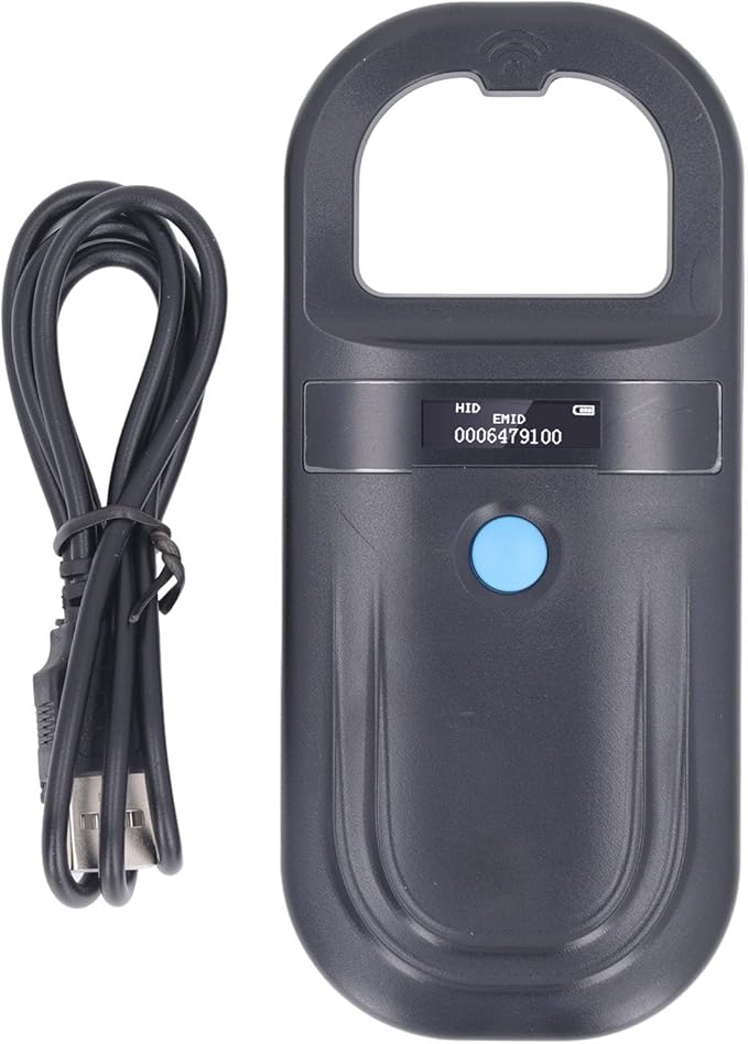 LiebeWH Pet Microchip Scanner Rechargeable Animal Tag Reader with LED Display Supports ISO11784 85 FDX B and EMID for Small Animal Management, LiebeWHxvrzpha0nd