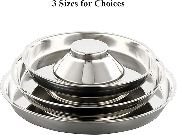 Stainless Steel Pet Bowl for Puppy and Cat, Dog Food and Water Feeding Bowl, Puppies and Kittens Weaning Bowls, Multiple Dogs and Cats Eat and Drink Together (2PC, S)