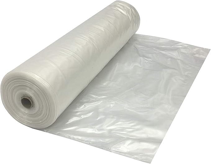 Farm Plastic Supply - Clear Plastic Sheeting - 6 mil - (40' x 100') - Thick Plastic Sheeting, Heavy Duty Polyethylene Film, Drop Cloth Vapor Barrier Covering for Crawl Space