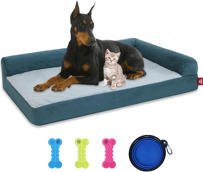 Dog Mattress for Large Dogs,Washable Comfortable Pet Beds with Removable Cushion&Nonskid Bottom,Sofa Couch Dog Bed Pillow Ultra Plush Mattress Pet Bed for Dogs Cats