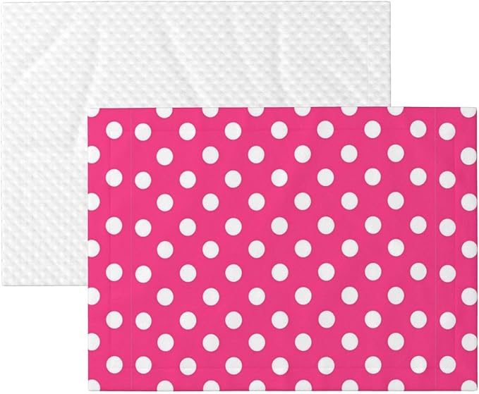 Two Sided Plush Pet Blanket for Warmth Comfort, Pink Polka Dot, Reversible Throw with Cozy Nubby Side for Chilly Nights Napping Spots Around House
