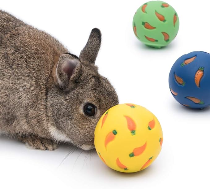 Niteangel Treat Ball, Snack Ballfor Guinea Pigs, Rabbits, Hedgehogs and Other Small Pets (Small, Yellow)