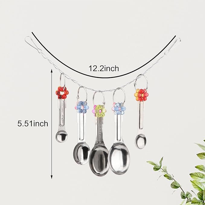 Hypeety Stainless Steel Bird Bell Toys Heavy Duty Hanging Spoons Rings Safe Metal Cage Hanging Bells Toy for Cockatoos Macaws African Grey Large Parrots and Birds (5 Spoons)