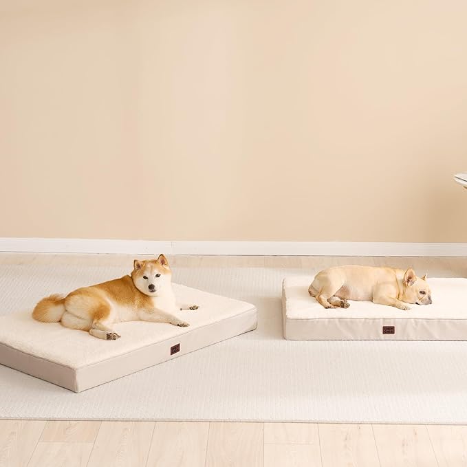 EHEYCIGA Orthopedic XL Dog Beds for Extra Large Dogs with Removable Washable Cover, Camel, 44x32