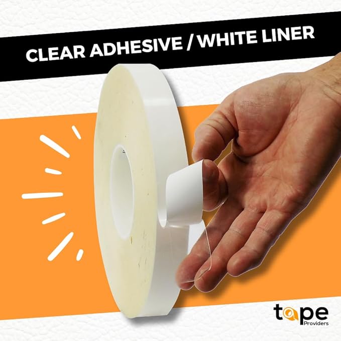 WOD DCATUHB10 Ultra High Bond Double Sided Mounting Tape – Clear Acrylic Adhesive, Weatherproof & Industrial Strength – 3/8” x 60 Yards for Glass, Metal, Outdoor & Indoor Use