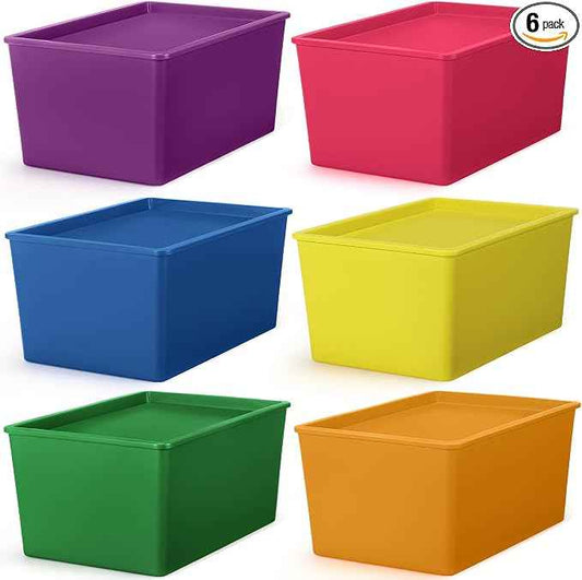 Menkxi 6 Pcs Large Plastic Storage Bins