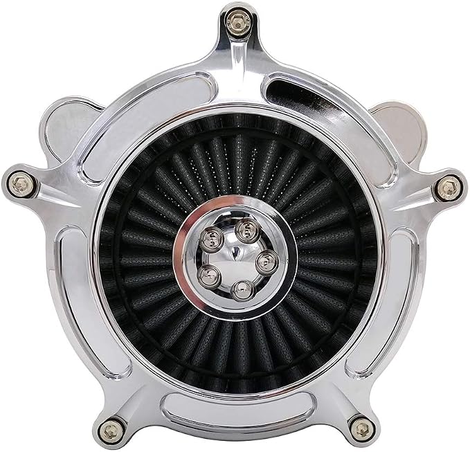Harley Air Cleaner Turbine Intake Chrome Filter Kit Cnc Cut