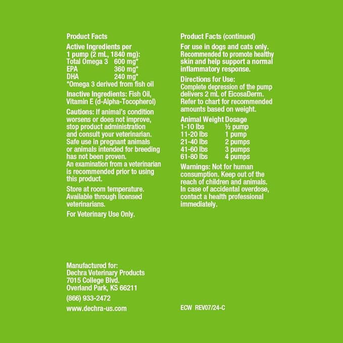Omega 3 Liquid for Dogs and Cats, 8 oz