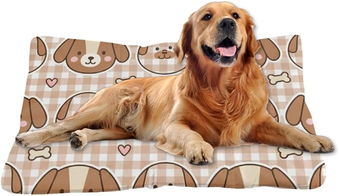 Comfy Dog Bed with Anti-Slip Bottom, Cute Dogs Dog Furniture Pet Pads Crate Bed Ultra Soft Mat for Under Crate for Indoor& Outdoor Sofa Cars, Machine Washable 24 X 36 Inch