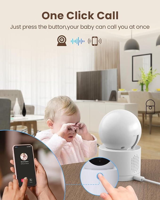 Pet Camera, 5G/2.4GHz Dog Camera with Phone App, 360° Pan/Tilt Security Camera Indoor, One Click Call for Baby Monitor, AI Voice Change for 2-Way Talk, Motion Detection, Cloud/Local SD Storage, 2Pack