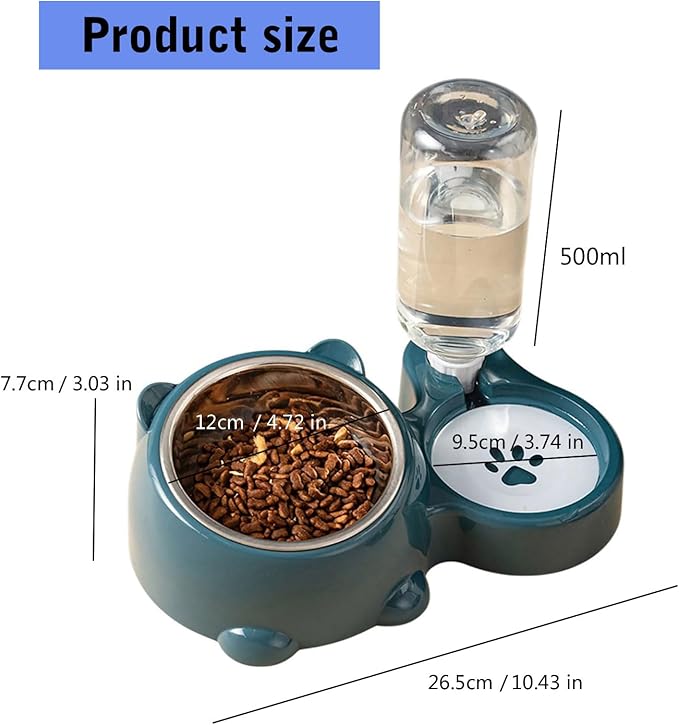 Pet Feeders and Water Dispenser,Removable Stainless Steel Bowl and Automatic Water Dispenser,Pet Feeder and Waterer,for Cats&Dogs