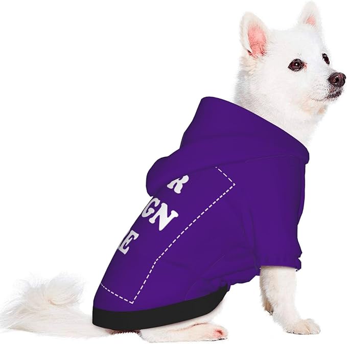 Dog Costume, Custom Dog Hoodie, Dog Name Costume Holiday Pet Pajamas Outfit, Personalized Pet Coat Costumes for Small Medium Large Dogs and Cats for Winter, Indigo, XS