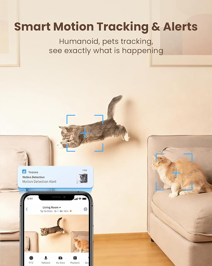 Pet Camera, 5G/2.4GHz Dog Camera with Phone App, 360° Pan/Tilt Security Camera Indoor, One Click Call for Baby Monitor, AI Voice Change for 2-Way Talk, Motion Detection, Cloud/Local SD Storage, 2Pack