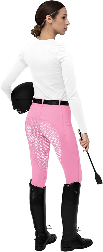 FitsT4 Sports Women's Full Seat Riding Tights Active Silicon Grip Horse Riding Tights Equestrian Breeches