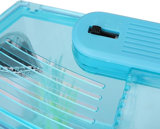 Aquarium Fish Tank, Aquarium Isolation Box, Acrylic Breeding Hatchery, LED Acrylic Three Divisions Breeding Isolation Box for Small Fishes (Blue)