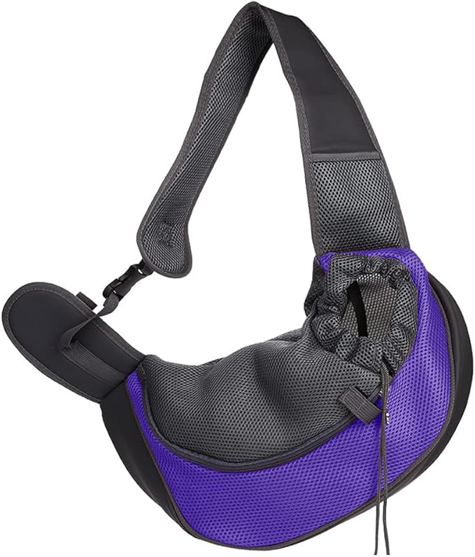 Pet Dog Sling Carrier, Breathable Mesh Portable Travel Safe Pet Sling Shoulder Bag Carrier with Adjustable Non-Slip Shoulder Strap for Small Dogs Cats Puppy