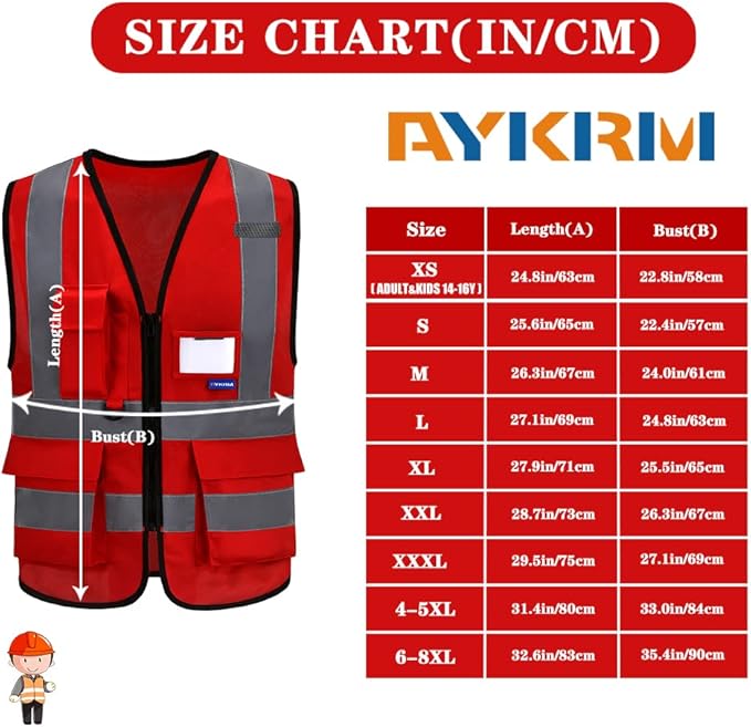 A-SAFETY High Visibility Reflective Safety Vest Customize Logo (XS-8XL)