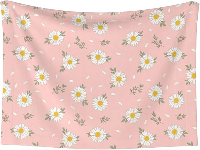 Reversible Pet Blanket for Easy Cleaning Maintenance, Shabby Chic Flower Daisy Roses Spring Season Theme Pink, Double Sided Plush Dot Design Means Double Use Between Washes for Convenience