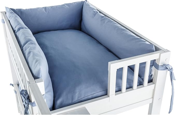 New Age Pet ECOFLEX Aspen Dog Bunk Bed in Antique White, Memory Foam Cushions, Wide Stairs, Non Toxic, Easy Assembly
