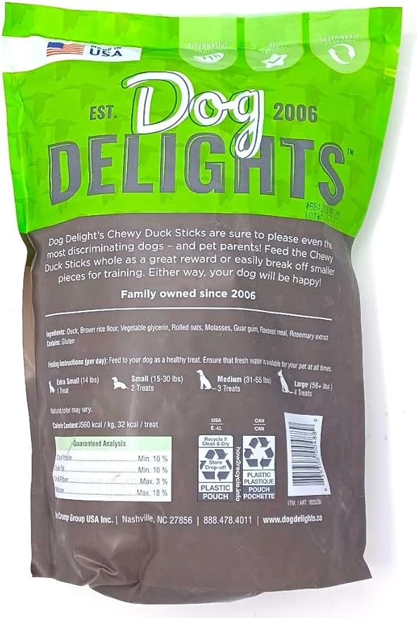 Dog Delights Chewy Duck Sticks Dog Treats 44 oz (2.75 lbs)