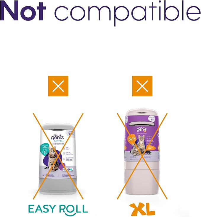 Litter Genie Refill Bags | Jumbo,56 Total ft | Up to 8 Months of Supply in 2 cartridges-| Ultimate Odor Control Cat Litter Bags,2 Count (Pack of 3)