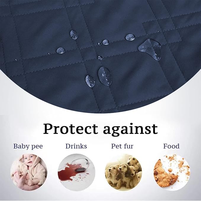 Waterproof Dog Bed Covers for Couch Protection, Water-Resistant Soft Dog Pet Blanket Anti-Slip Dog Blanket for Bed, for Furniture Bed Couch Sofa (Navy Blue,82x82inch)