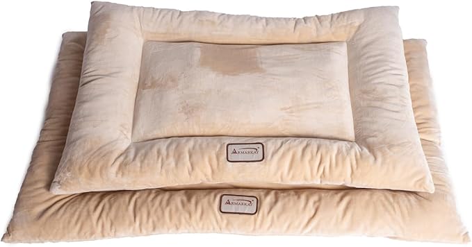 Plush Pet Bed Mat - Cozy Dog Bed, Cat Bed - Machine Washable, Fluffy Comfort - 27" x 19" Beige