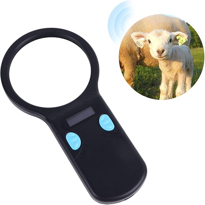 Sorandy Animal Chip Reader, Portable Lightweight Pet Handheld Rechargeable ID Tag Scanner with Fast Scanning for 125K 134.2K Pet Chips, Compitable with Small Animal Management