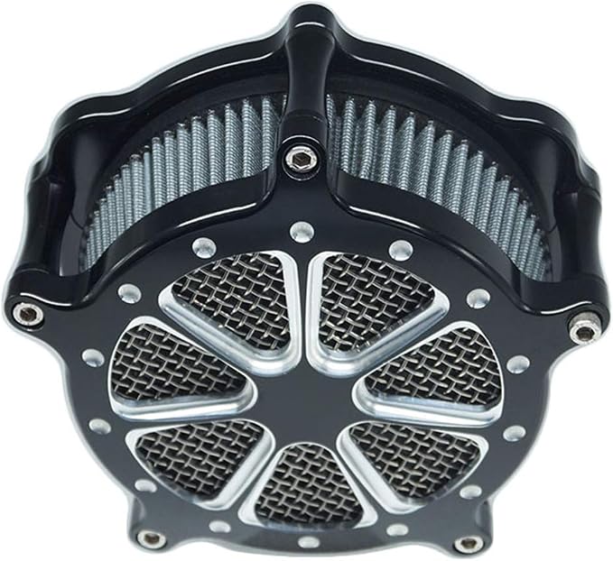 Air Filter Intake Cnc Cut Air Cleaner Venturi Motorcycle Chrome Kit