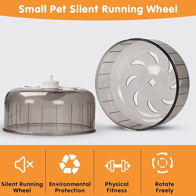 Joyzan Hamster Exercise Wheel, Mice Silent Quiet Running Spinner Mini Pet Small Guinea Pig Toy Mute Mount on Cage Accessories Gerbil Dwarf Syrian Rat Animal Chinchillas Dwarf Syrian Hedgehog Mouse 5in