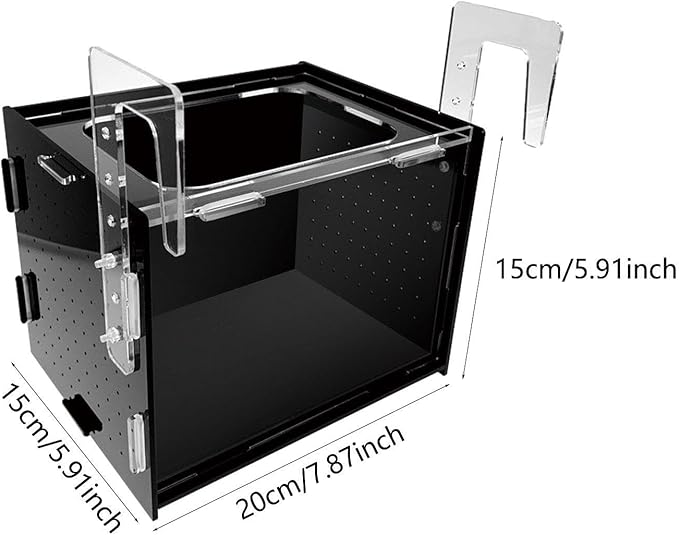 Fish Breeding Box Hatchery Sturdy Clear Acrylic Separation Incubator Isolation Box for Clownfish Betta Baby Fish Guppy, 20x15x15cm