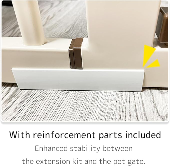 Lumizone Extra Tall Cat Gate Extension Kit 61.02" High Pressure Mounted 8.27" Extra Wide 1.37" Gap No Drilling Tall Pet Gate for Dogs (Cream, 61.02" H x 8.27" W, Extension)
