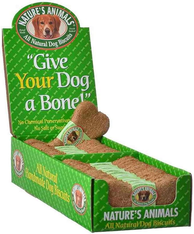 Nature'S Animals Original Bakery Biscuits, All Natural Dog Treats, Lamb And Rice, 24 Count